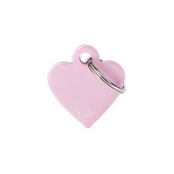 MyFamily Basic Pink Heart Aluminum Dog Pet Tags Small