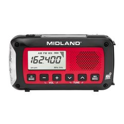 Midland Black/Red Weather Alert Radio Strobe Light Digital Key Wind