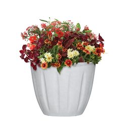 L&G Solutions 9.6 in. H X 12 in. W X 12 in. D X 12 in. D Polyresin Spritzer Planter White