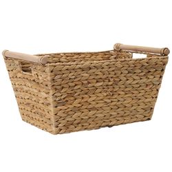 Zenna Home 12 in. L X 17 in. W X 9.25 in. H Beige/Brown Woven Basket