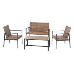 Living Accents Amato Brown Steel Frame Loveseat Set