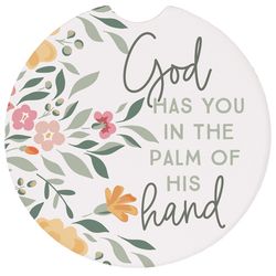 Sincere Surrounding God Palm Hand Flowers Coaster Ceramic 1 pk