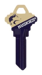 HILLMAN NCAA UConn Huskies House/Office Key Blank 68 Single For Schlage Locks Blue