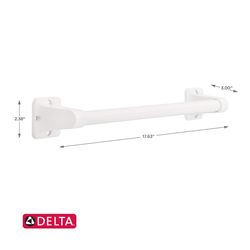 Delta  Grab Bar  White  Stainless Steel  17.63 in. L