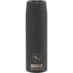 DeWalt 9/16 in. X 1/2 in. drive SAE 6 Point Deep Impact Socket 1 pc