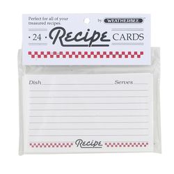 Weatherbee 3 in. H X 5 in. W Ruled Recipe Cards White 24 pk