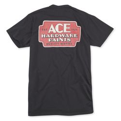 Ace Vintage Threads M Short Sleeve Unisex Crew Neck Black Tee Shirt
