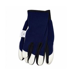 Garden Works XL Leather/Nylon Navy Blue Gardening Gloves