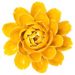 Chive France 2.75 in. H X 6.75 in. L Glazed Yellow Ceramic Cabbage Flower Wall Flower
