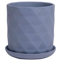 Chive Virago 3.3 in. D Ceramic Shape F Succulent Pot Blue Grey
