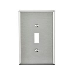 Leviton Silver 1 gang Stainless Steel Toggle Oversized Wall Plate 1 pk