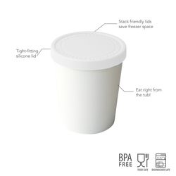 Tovolo White Plastic/Silicone Ice Cream Tub 32 oz
