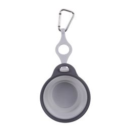 Dexas Gray Rubber 1 cups Pet Travel Feeder For All Pets