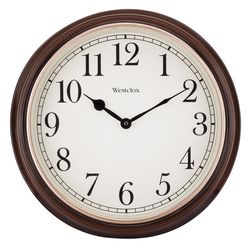 Westclox 15.5 in. L X 15.5 in. W Indoor Classic Analog Wall Clock Glass/Wood Brown