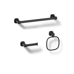 Kohler Envelu Matte Black Bathroom Hardware Kit Metal
