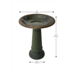 Algreen Green Plastic 25 in. Acerra Planters Bird Bath