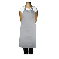 Mu Kitchen 2 pocket Nickel Cotton Solid Herringbone Weave Bibb Apron