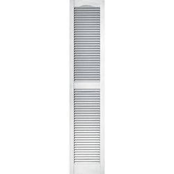 Builders Edge 72 in. H X 14.5 in. W White Louvered Vinyl Shutter 2 pk