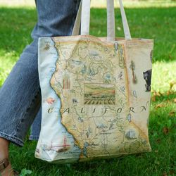 Xplorer Maps Large Cotton Canvas Tote Bag