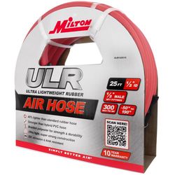 Milton 25 ft. L X 1/2 in. D Ultra Lightweight Rubber Air Hose 300 psi Red