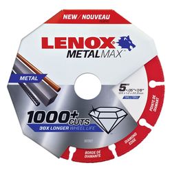 LENOX MetalMax 5 in. D X 7/8 in. X .050 in. thick Diamond/Metal Cut-Off Wheel 1 pc