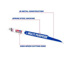 LENOX MULTIWOLF 12 in. Bi-Metal WAVE EDGE Reciprocating Saw Blade 10/14 TPI 1 pk