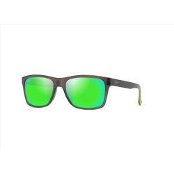 Maui Jim Kowelo Sunglasses Unisex Shiny Trans Dark Grey with Green Frame Maui Green Lens Polarized G