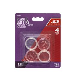 Ace Plastic Leg Tip Clear Round 2.38 in. W X 1.75 in. L 4 pk
