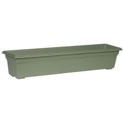 Novelty 6.4 in. H X 29.5 in. W X 8 in. D Plastic Countryside Flowerbox Flower Box Sage