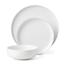 Onieda Entertain 365 White Porcelain 24 Seven Dinnerware Set 12 pc