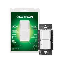 Lutron Maestro White 75 W Tap Dimmer Switch 1 pk