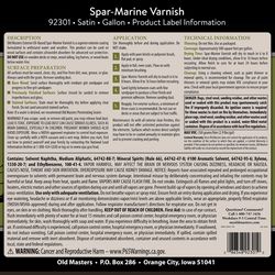 Old Masters Satin Clear Oil-Based Marine Spar Varnish 1 gal