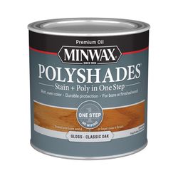 Minwax PolyShades Semi-Transparent Gloss Classic Oak Stain/Polyurethane Finish 1/2 pt