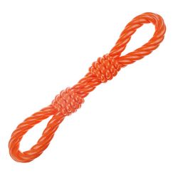 Boss Pet Infinity For Dog Orange TPR Double Fist Rope Dog Tug Toy 1 pk