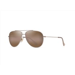 Maui Jim Hauoli XS Sunglasses Unisex Shiny Light Gold with Brown Frame HCL Bronze Lens Polarized