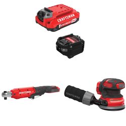 CRAFTSMAN V20 3Ah Advanced Battery Starter with 3/8-in Ratchet with 5-in Random Orbit Sander
