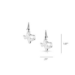 Montana Silversmiths Women's Heart Texas State Charm Silver Earrings Water Resistant