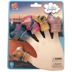 Playmaker Toys Farm Animals Finger Puppets Assorted 5 pc