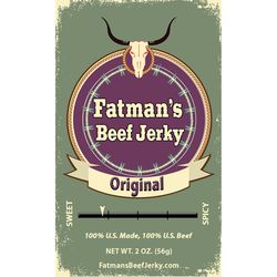 Fatmans Beef Jerky Original Beef Beef Jerky 2 oz Packet