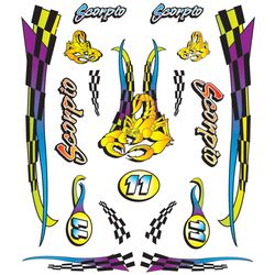 PineCar Dry Transfer Decal Multicolored
