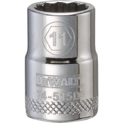 DeWalt 11 mm X 3/8 in. drive Metric 12 Point Socket 1 pc