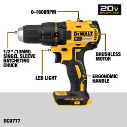 DEWALT 20V MAX Cordless Brushed 10 Tool Combo Kit