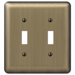 Amerelle Devon Brushed Brass 2 gang Stamped Steel Toggle Wall Plate 1 pk