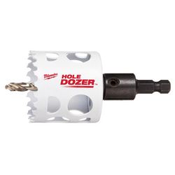 Milwaukee Hole Dozer 2 in. Bi-Metal 2.7 in. L X 1/4 in. D Hole Saw with Arbor and Pilot Bit Arbor In