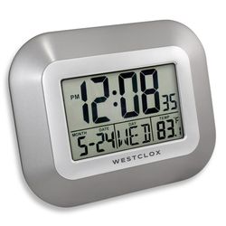 Westclox 9 in. L X 7 in. W Indoor Modern Digital Wall Clock Plastic Silver
