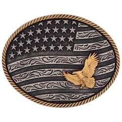 Montana Silversmiths Freedom's Majesty Attitude Black/Silver Belt Buckle