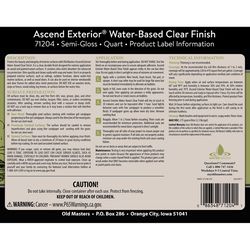 Old Masters Ascend Exterior Semi-Gloss Clear Water-Based Finish 1 qt