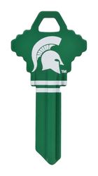 HILLMAN NCAA Michigan State Spartans House/Office Key Blank 68 Single For Schlage Locks Green