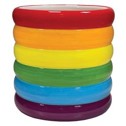 Streamline Ceramic Stacked Rainbow Planter Red/Orange/Yellow/Green/Blue/Purple