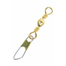 Eagle Claw #5 BRASS BARREL SWIVEL W/SAFETY SNAP 12PK Fishing Tackle